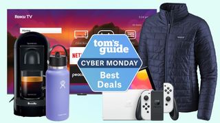 A Roku TV, Nespresso machine, Hydro Flask, Switch OLED, and Patagonia jacket