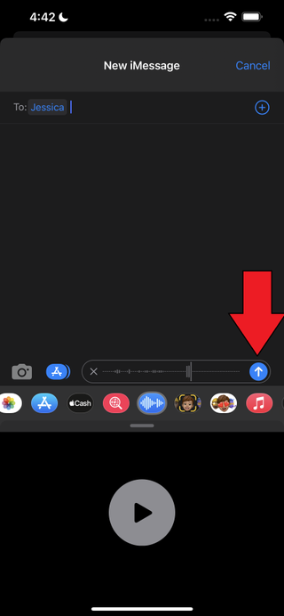 How to send audio message on iPhone