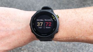 Garmin Forerunner 55 on a person's wrist