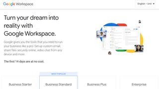 Website screenshot for Google Workspace