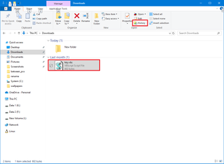 Restore file previous version in File Explorer