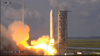 A Minotaur IV rocket launched from NASA's Wallops Flight Facility on the mission NROL-129 on July 15, 2020.