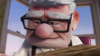 Carl in Up looking back at memories with Ellie