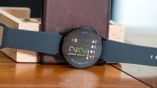 Samsung Galaxy Watch 5 leaning on Pixel 6 Pro