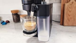 Nespresso Vertuo Lattissima pouring milk