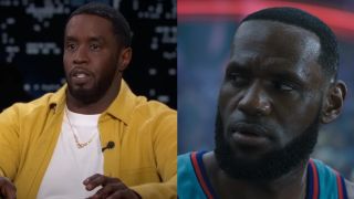 Diddy on Jimmy Kimmel Live/Lebron James looking angry in Space Jam: A New Legacy