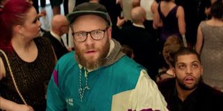 Fred Flarsky (Seth Rogen) stares upward in Long Shot (2019)