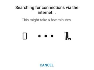 How to remote play on PS5 — screen showing PS Remote Play searching for connections