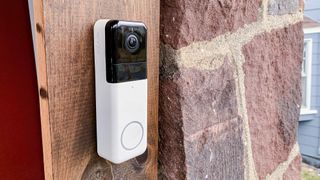 Wyze Video Doorbell Pro on doorframe