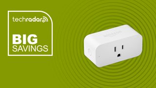 Amazon Smart Plug on green background with big savings sign