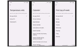 Screenshots showing Android 14's regional preferences feature