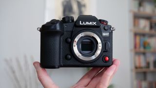 Panasonic Lumix GH7 camera in the hand