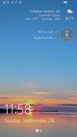 Windows 10 Mobile Lockscreen