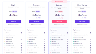 Screenshot of Hostinger's pricing plans