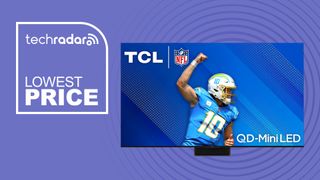 TCL QM851G deal banner on purple background