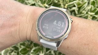 a photo of the Garmin Fenix 7 Pro running data