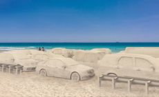 Rendering of Leandro Erlich traffic jam installation on Miami Beach