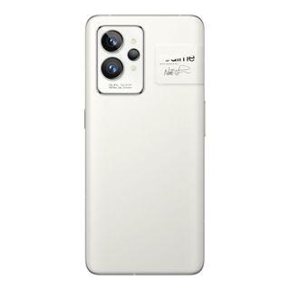 Rear view of Realme GT 2 Pro showing camera array, on white background