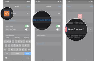 Tap icon, tap Add to Home Screen, enter name