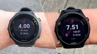 a photo of the Garmin Forerunner 55 vs the Garmin Forerunner 255