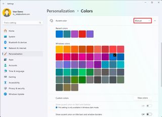 Accent color manual option