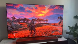 LG G3 OLED showing Horizon Forbidden West