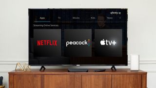 TV showing Comcast streaming bundle