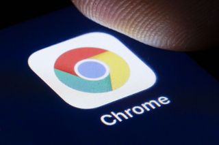 BERLIN, GERMANY - APRIL 22: The logo of the webbrowser Google Chrome is shown on the display of a smartphone on April 22, 2020 in Berlin, Germany. (Photo by Thomas Trutschel/Photothek via Getty Images)