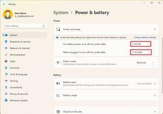 Change screen and sleep settings