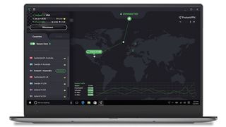 ProtonVPN-appen som kjøres på en laptop.