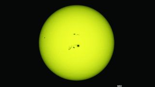 Sunspots on the surface of the sun