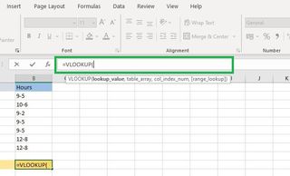 How to use VLOOKUP in Excel step 2: Type "=VLOOKUP(" in the formula bar