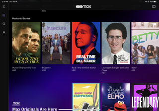 HBO Max interface