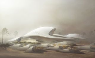 Zaha Hadid's sweeping design for Bee'ah's headquarters rises from the desert