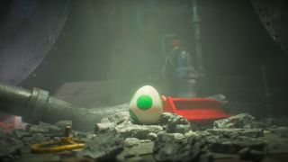 Yoshi egg cracking at the endof The Super Mario Bros. Movie