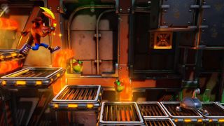 Crash jumping around in Crash Bandicoot N. Sane Trilogy.