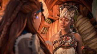 Aloy talking to Zo in Horizon Forbidden West.