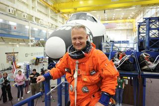 Doug Hurley in 2011, participating in training for STS-135 — NASA's final space shuttle mission.