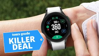 A photo of the Samsung Galaxy Watch 5 Golf Edition being worn on a user&#039;s wrist