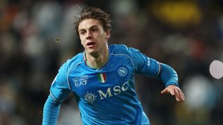 Alessio Zerbin of SSC Napoli celebrates scoring ahead of the Napoli vs Inter Milan live stream