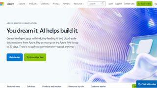 Microsoft Azure website screenshot.