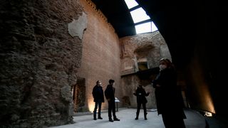 People visiting the Mausoleum of Augustus.