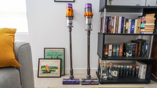 Dyson V12 Detect Slim and Dyson V15 Detect side by side