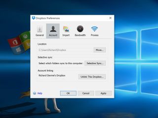 Dropbox sync in Windows 10