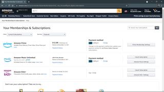 Amazon Cancel Subscription Screenshot