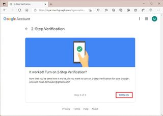 Turn On 2 Step Verification