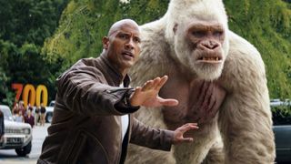 Dwayne Johnson as Davis Okoye in "Rampage"