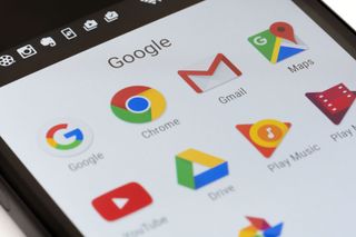 Google&#039;s Android apps displayed on an Android smartphone.