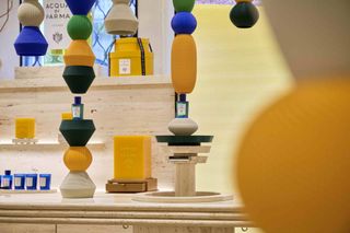 Colourful installation at Acqua di Parma store in Milan for new fragrance Mandarino di Sicilia