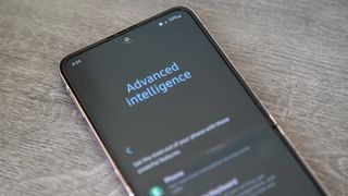 The Samsung Galaxy Z Flip 5 advanced intelligence menu